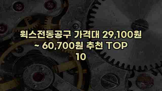 윅스전동공구 가격대 29,100원 ~ 60,700원 추천 TOP 10