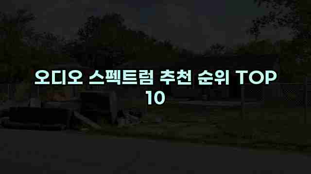 오디오 스펙트럼 추천 순위 TOP 10