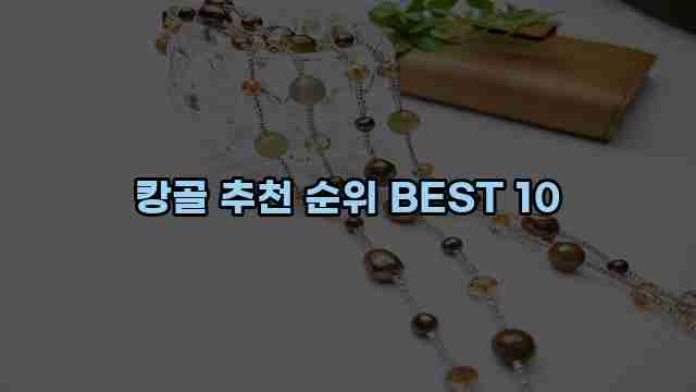 캉골 추천 순위 BEST 10