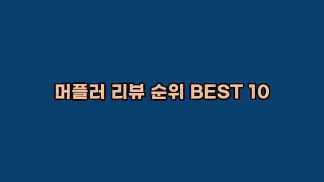 머플러 리뷰 순위 BEST 10