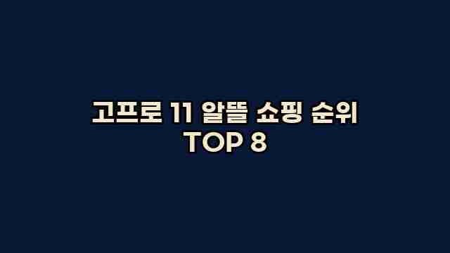 고프로 11 알뜰 쇼핑 순위 TOP 8