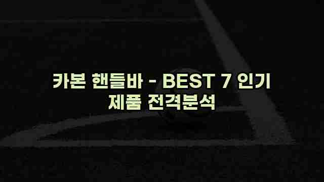 카본 핸들바 - BEST 7 인기 제품 전격분석