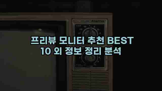  프리뷰 모니터 추천 BEST 10 외 정보 정리 분석