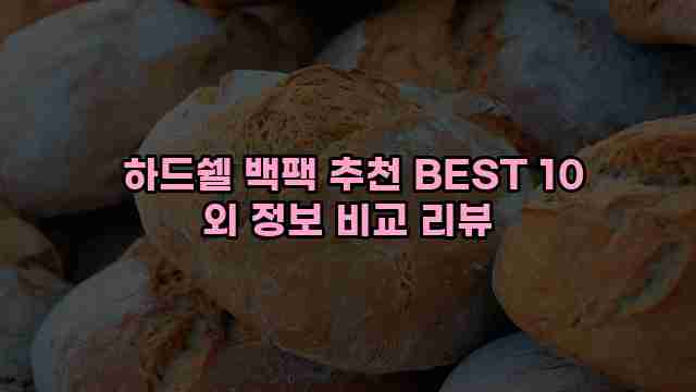  하드쉘 백팩 추천 BEST 10 외 정보 비교 리뷰