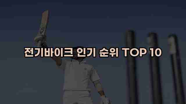 전기바이크 인기 순위 TOP 10