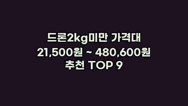 드론2kg미만 가격대 21,500원 ~ 480,600원 추천 TOP 9