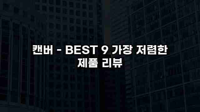 캔버 - BEST 9 가장 저렴한 제품 리뷰