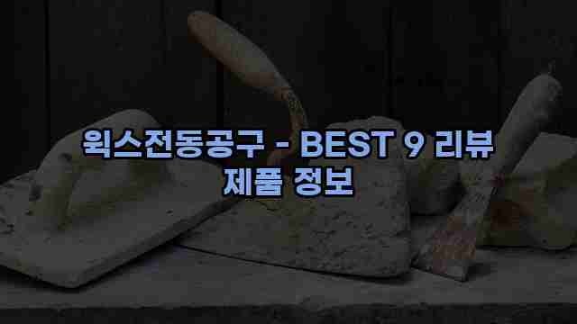 윅스전동공구 - BEST 9 리뷰 제품 정보