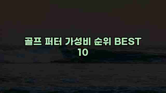 골프 퍼터 가성비 순위 BEST 10