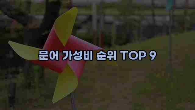 문어 가성비 순위 TOP 9