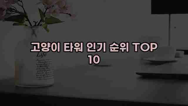 고양이 타워 인기 순위 TOP 10