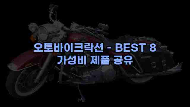 오토바이크락션 - BEST 8 가성비 제품 공유