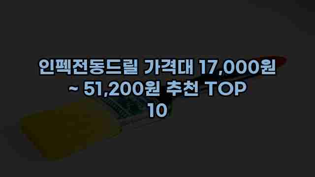 인펙전동드릴 가격대 17,000원 ~ 51,200원 추천 TOP 10