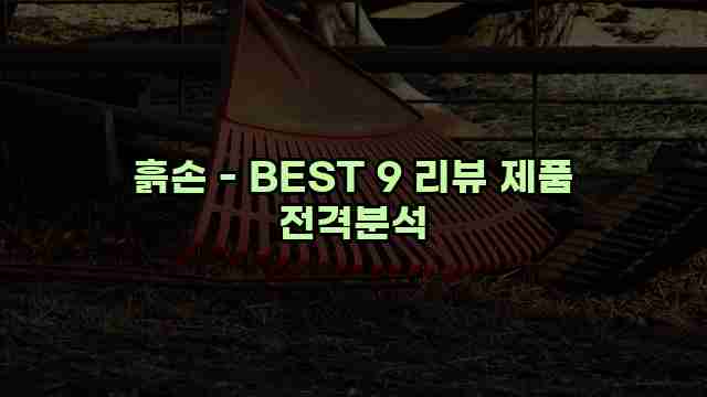 흙손 - BEST 9 리뷰 제품 전격분석