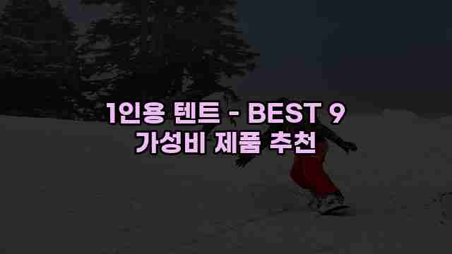 1인용 텐트 - BEST 9 가성비 제품 추천