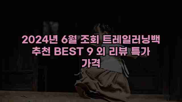 2024년 6월 조회 트레일러닝백 추천 BEST 9 외 리뷰 특가 가격