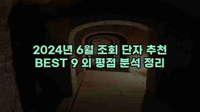 2024년 6월 조회 단자 추천 BEST 9 외 평점 분석 정리