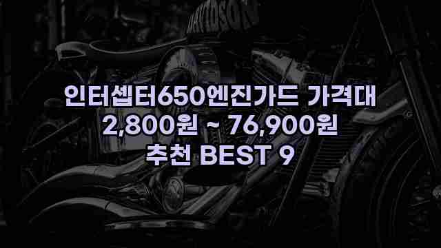 인터셉터650엔진가드 가격대 2,800원 ~ 76,900원 추천 BEST 9