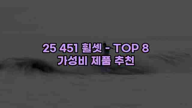 25 451 휠셋 - TOP 8 가성비 제품 추천