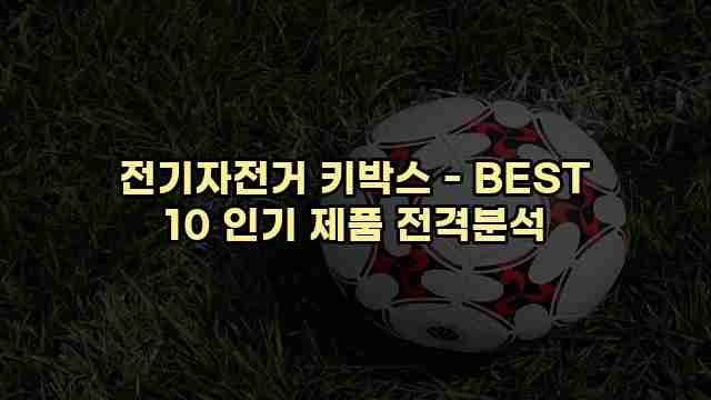 전기자전거 키박스 - BEST 10 인기 제품 전격분석