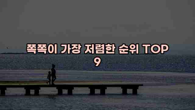 쪽쪽이 가장 저렴한 순위 TOP 9