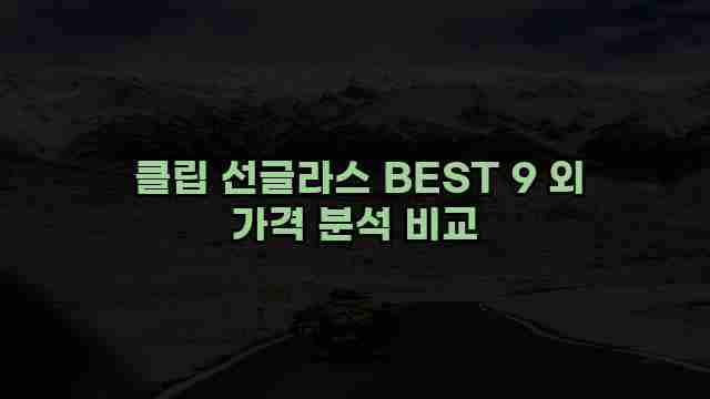  클립 선글라스 BEST 9 외 가격 분석 비교