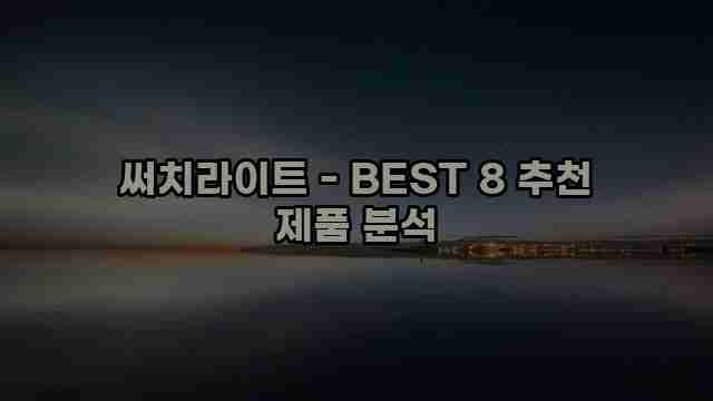 써치라이트 - BEST 8 추천 제품 분석