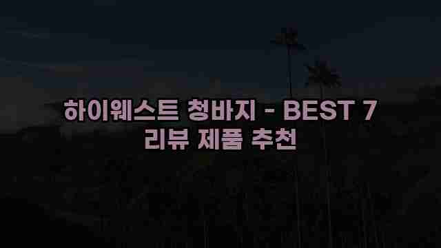 하이웨스트 청바지 - BEST 7 리뷰 제품 추천