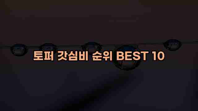 토퍼 갓심비 순위 BEST 10