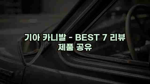 기아 카니발 - BEST 7 리뷰 제품 공유