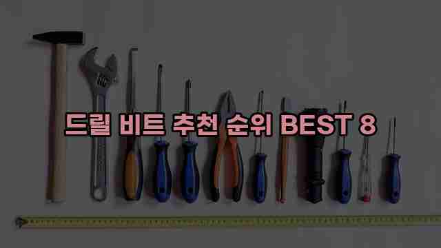 드릴 비트 추천 순위 BEST 8