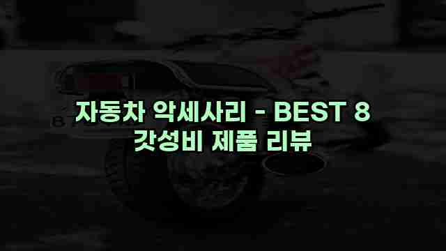 자동차 악세사리 - BEST 8 갓성비 제품 리뷰