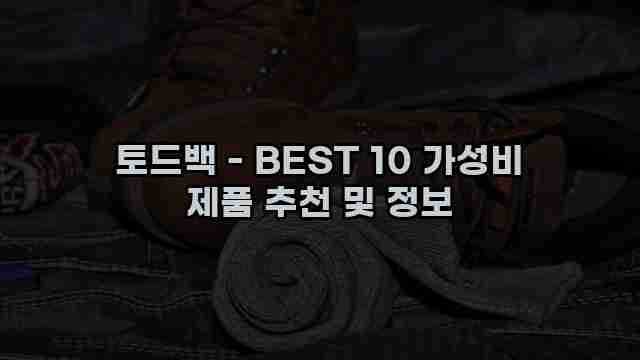 토드백 - BEST 10 가성비 제품 추천 및 정보