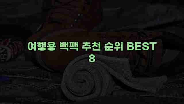 여행용 백팩 추천 순위 BEST 8