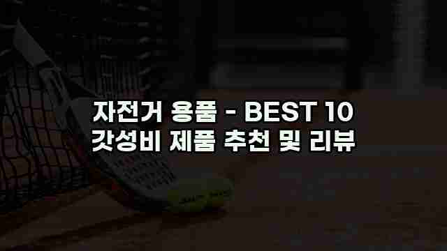 자전거 용품 - BEST 10 갓성비 제품 추천 및 리뷰