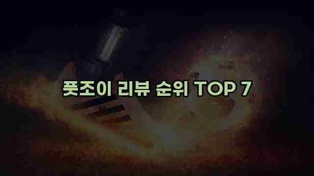 풋조이 리뷰 순위 TOP 7