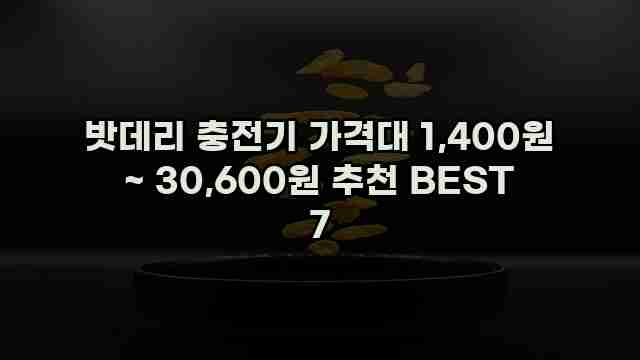 밧데리 충전기 가격대 1,400원 ~ 30,600원 추천 BEST 7