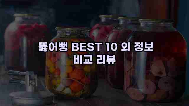  뚫어뻥 BEST 10 외 정보 비교 리뷰