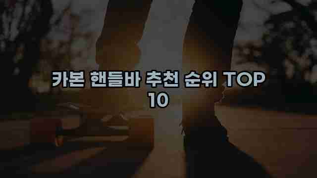 카본 핸들바 추천 순위 TOP 10