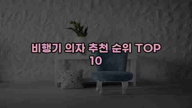 비행기 의자 추천 순위 TOP 10