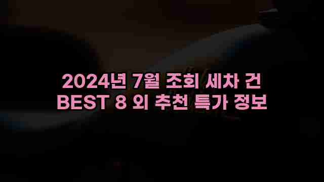 2024년 7월 조회 세차 건 BEST 8 외 추천 특가 정보