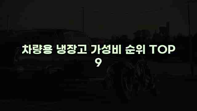 차량용 냉장고 가성비 순위 TOP 9