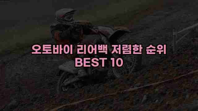 오토바이 리어백 저렴한 순위 BEST 10