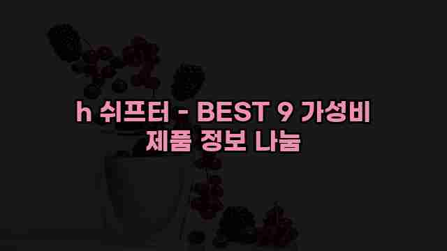 h 쉬프터 - BEST 9 가성비 제품 정보 나눔