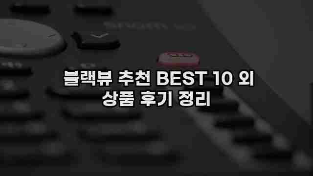  블랙뷰 추천 BEST 10 외 상품 후기 정리