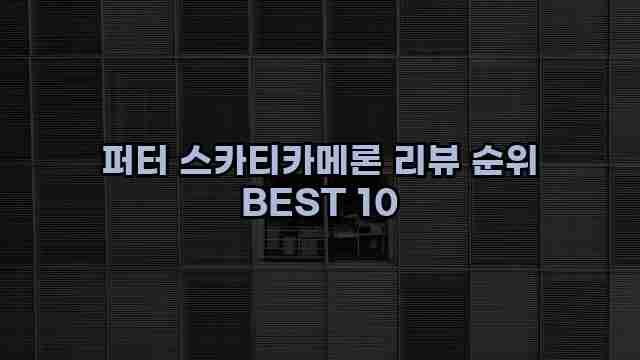 퍼터 스카티카메론 리뷰 순위 BEST 10