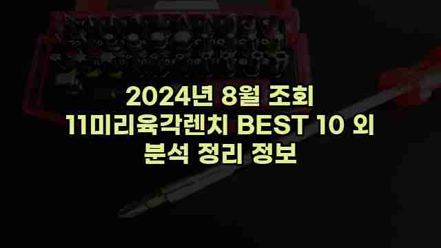 2024년 8월 조회 11미리육각렌치 BEST 10 외 분석 정리 정보