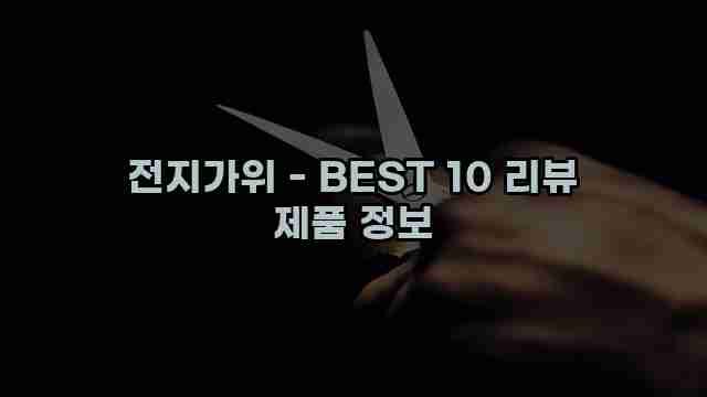 전지가위 - BEST 10 리뷰 제품 정보