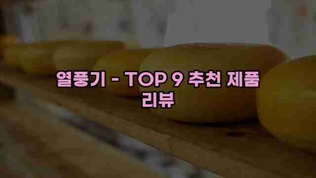 열풍기 - TOP 9 추천 제품 리뷰