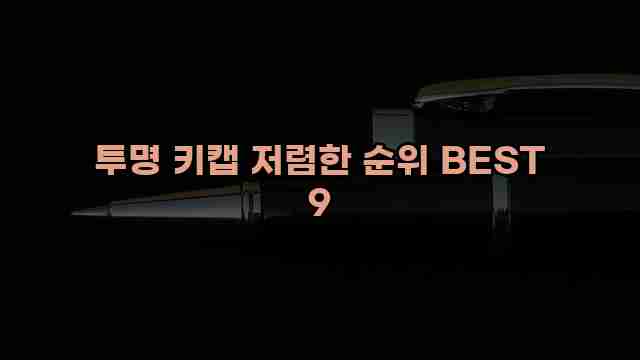 투명 키캡 저렴한 순위 BEST 9